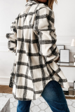 Casual Plaid Buckle Turndown Collar Tops