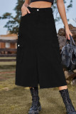 Casual Street Solid Slit High Waist Denim Skirts(5 Colors)