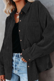 Casual Street Solid Buckle Turndown Collar Tops