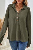 Casual Simplicity Solid Solid Color Turndown Collar Tops