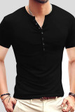 Fashion Casual Solid Basic V Neck Men's Tops