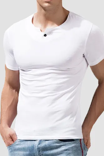 Fashion Casual Solid Basic O Neck Men's T-shirt