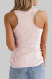 Fashion Sportswear Solid Split Joint U Neck Tops