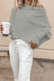 Casual Solid Patchwork One Shoulder Tops
