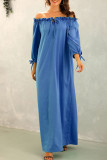 Fashion Street Solid Split Joint Off the Shoulder Straight Dresses