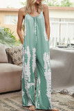 Fashion Casual Print O Neck Loose Jumpsuits