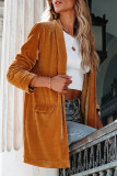 Fashion Solid Solid Color Turn-back Collar Outerwear