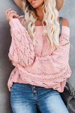 Casual Street Solid Patchwork Off the Shoulder Tops