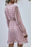 Fashion Street Solid Patchwork V Neck A Line Dresses