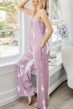 Fashion Casual Print O Neck Loose Jumpsuits