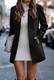 Casual Solid Patchwork Cardigan Collar Outerwear