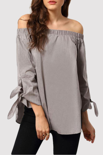 Casual Street Solid Patchwork Strap Design Off the Shoulder Tops