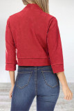 Elegant Solid Color Mandarin Collar Outerwear