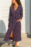 Casual Print Split Joint V Neck Pencil Skirt Dresses