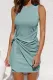 Fashion Street Solid Fold O Neck Wrapped Skirt Dresses