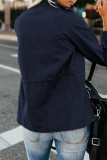 Casual Solid Patchwork Turndown Collar Outerwear