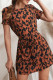 Fashion Street Leopard Patchwork O Neck A Line Dresses