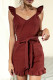Casual Solid With Bow Stringy Selvedge V Neck Regular Rompers