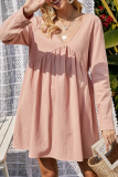Casual Solid Frenulum Backless V Neck Princess Dresses
