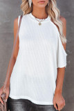 Fashion Casual Solid Split Joint O Neck T-Shirts