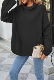 Fashion Casual Solid Patchwork Turtleneck Tops