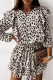 Fashion Elegant Print Split Joint Flounce O Neck Waist Skirt Dresses