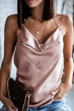 Fashion Casual Solid Chains Halter Tops
