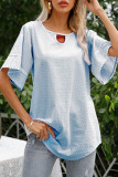 Fashion Simplicity Solid Split Joint O Neck T-Shirts