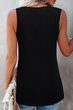 Casual Patchwork Lace Hollowed Out O Neck T-Shirts