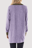 Casual Patchwork Pocket Zipper Turndown Collar Tops