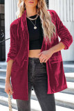 Fashion Solid Solid Color Turn-back Collar Outerwear
