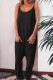 Fashion Casual Solid Pocket Spaghetti Strap Loose Jumpsuits
