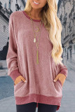 Casual Elegant Solid Contrast O Neck Tops