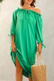 Fashion Street Solid Split Joint Off the Shoulder Straight Dresses