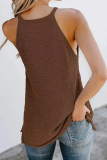 Casual Solid Split Joint Halter Tops