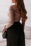 Fashion Sexy Solid Lace Off the Shoulder Tops