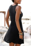 Fashion Street Solid Split Joint V Neck A Line Dresses