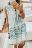 Fashion Casual Print Split Joint V Neck Princess Dresses