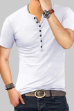 Fashion Casual Solid Basic V Neck Men's Tops