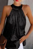 Sexy Solid Patchwork Halter Tops