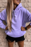 Casual Street Solid Patchwork Pocket Hooded Collar Tops
