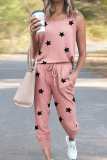 Casual The stars Frenulum O Neck Sleeveless Two Pieces