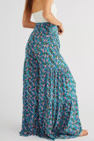 Casual Street Print Fold Loose High Waist Wide Leg Bottoms