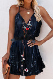 Fashion Street Print Split Joint V Neck A Line Dresses