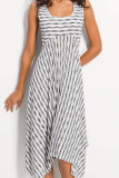 Fashion Street Striped Split Joint U Neck A Line Dresses
