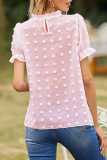 Fashion Street Solid Split Joint O Neck Tops