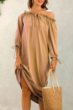 Fashion Street Solid Split Joint Off the Shoulder Straight Dresses