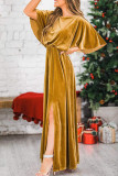 Sexy Elegant Solid Solid Color O Neck Evening Dress Dresses