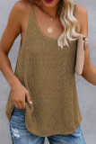 Fashion Street Striped Split Joint U Neck Tops