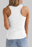 Fashion Sportswear Solid Split Joint U Neck Tops